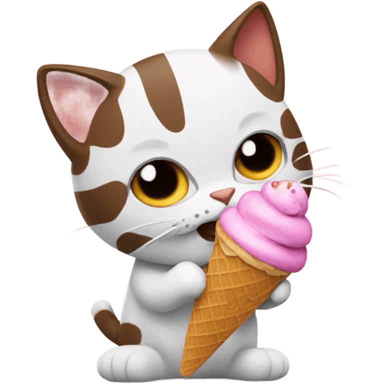 Cat eating ice cream emoji