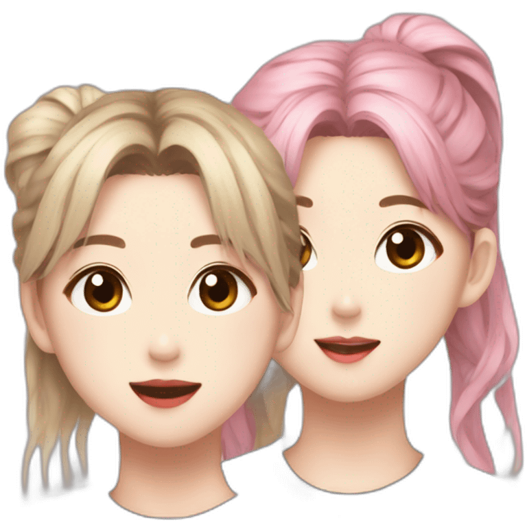 Hyunjin(SKZ) and TWICE Chaeyoung as paintors emoji