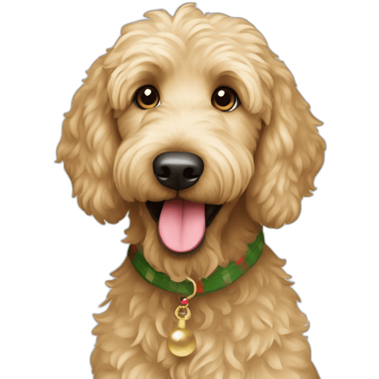 Christmas blonde labradoodle emoji