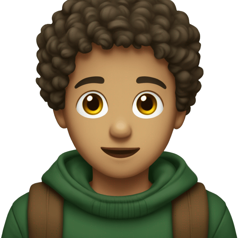 winter, christmas, young boy, short curly brown hair, brown eyes, hispanic, dark green sweater emoji