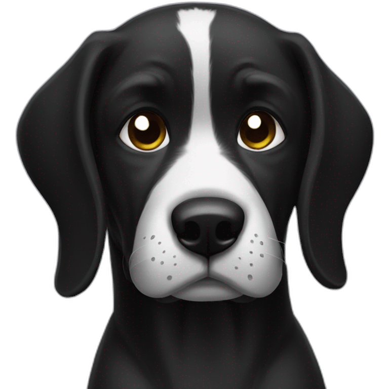 Black sad dog emoji