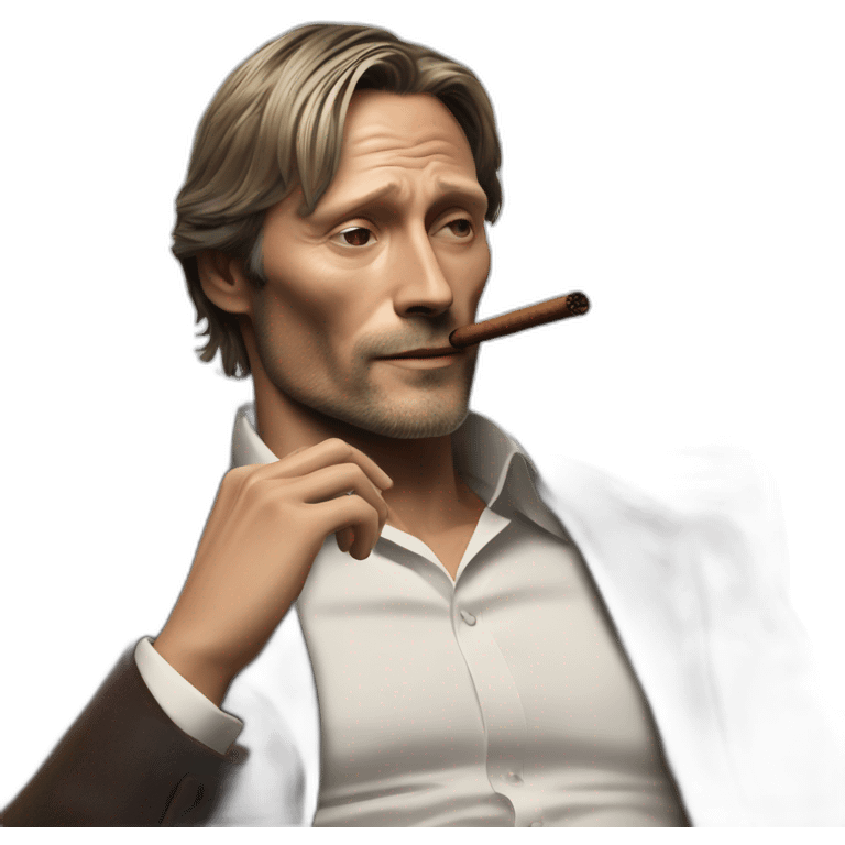 Mads Mikkelsen with cigar emoji