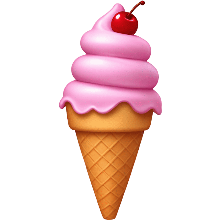 Cute pink ice cream emoji