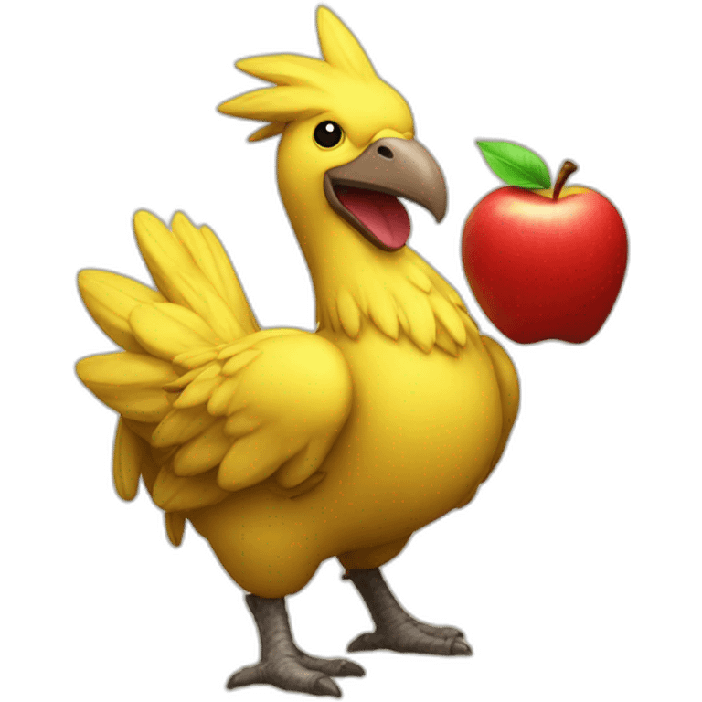 red apple riding a chocobo emoji