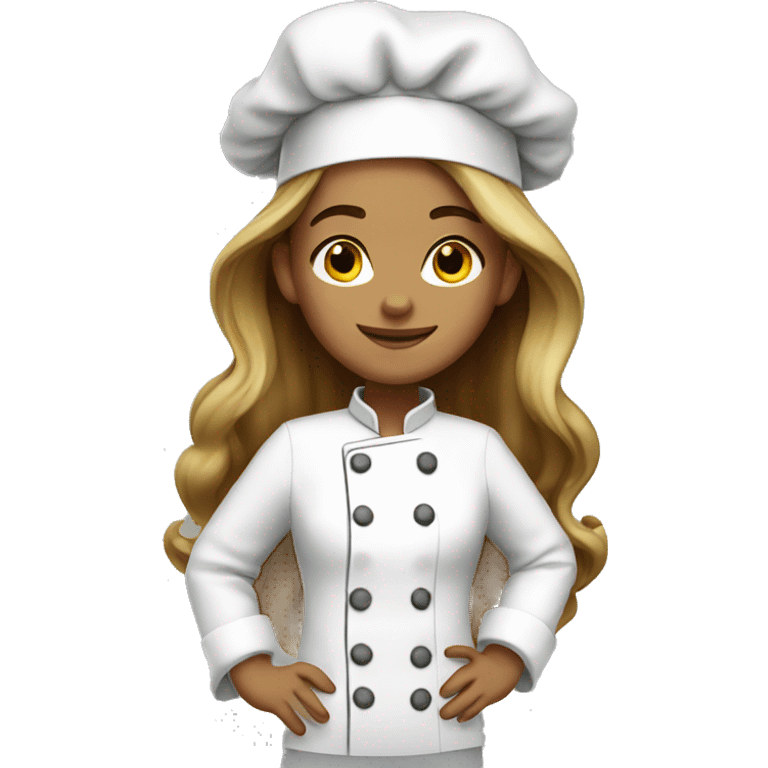 Chef girl long hair emoji