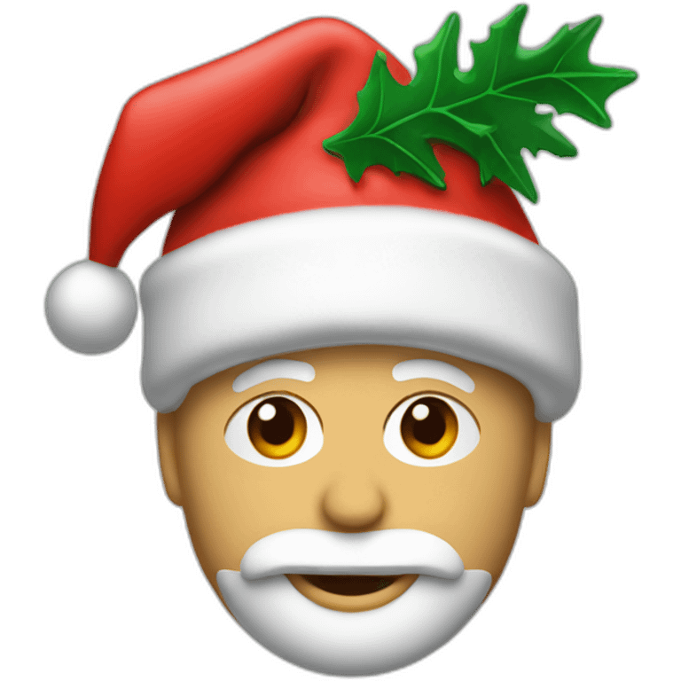 Larry Birds head with Christmashat emoji