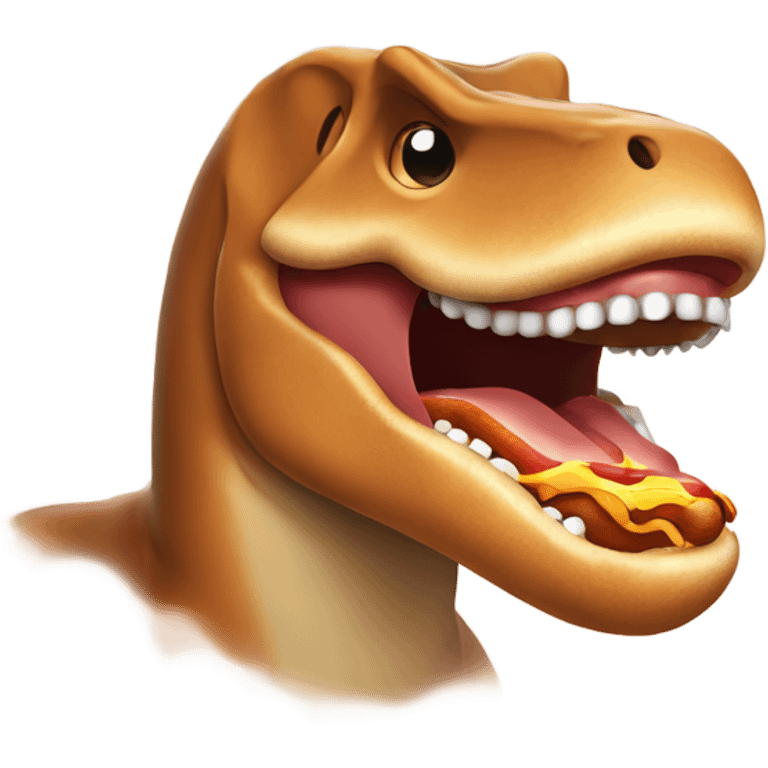 trex eating a hot dog  emoji