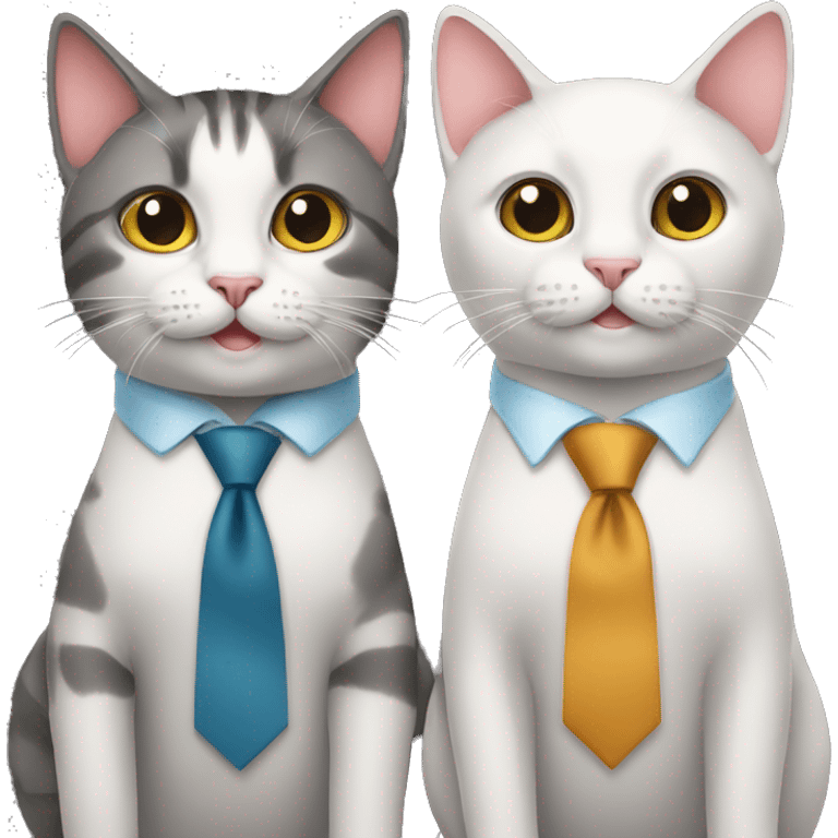 two cats wearing ties emoji