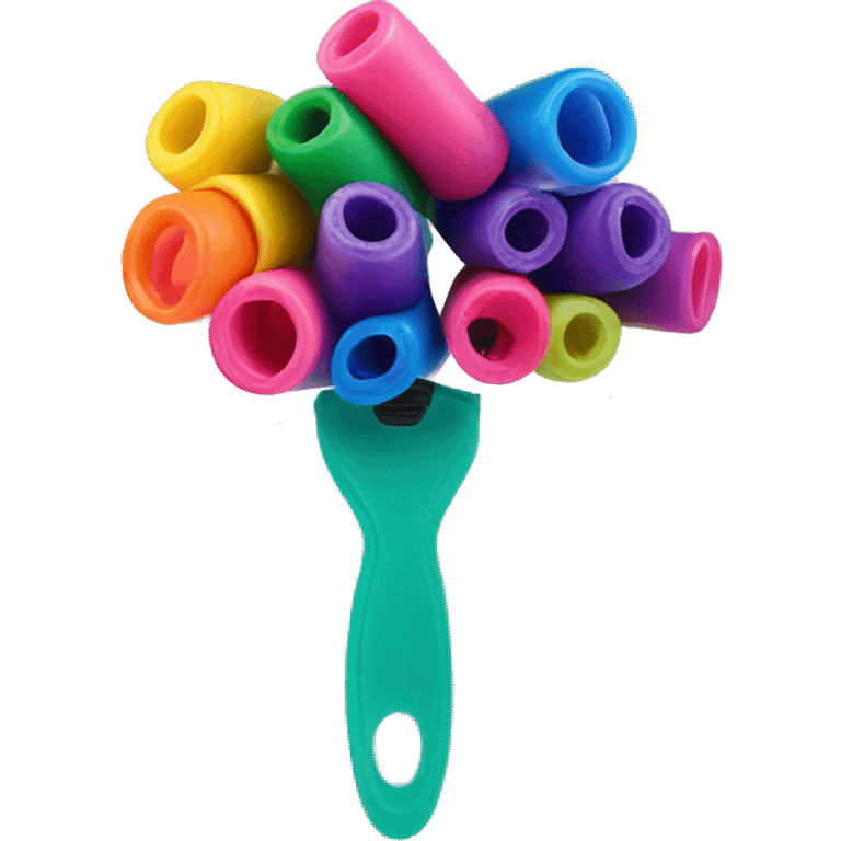 plastic colorful Velcro Curlers emoji