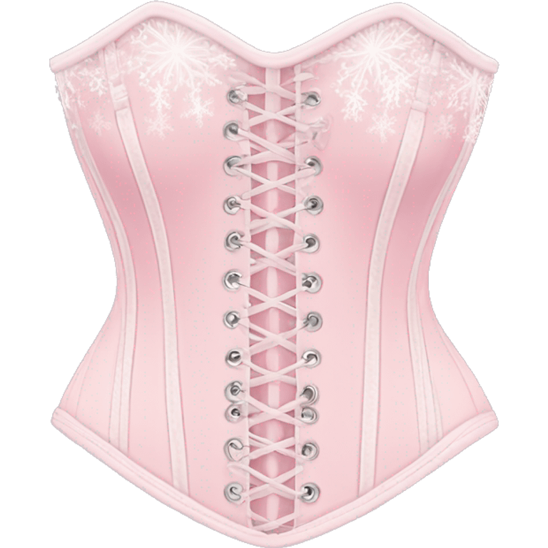 Pastel pink corset with snowflake design emoji