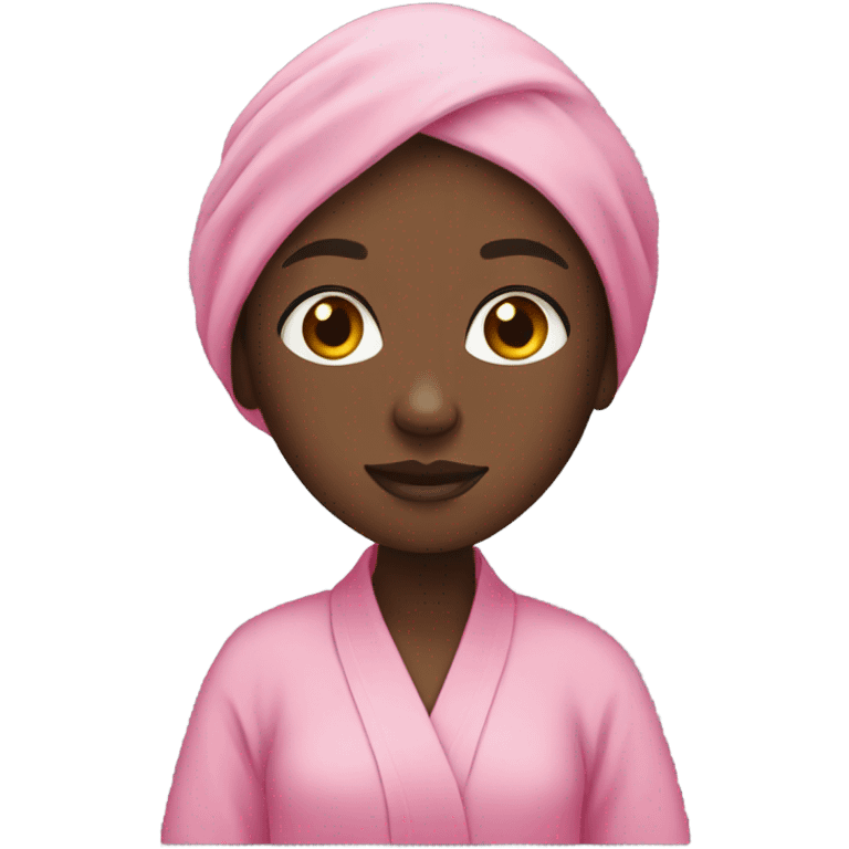 Black girl in pink robe emoji