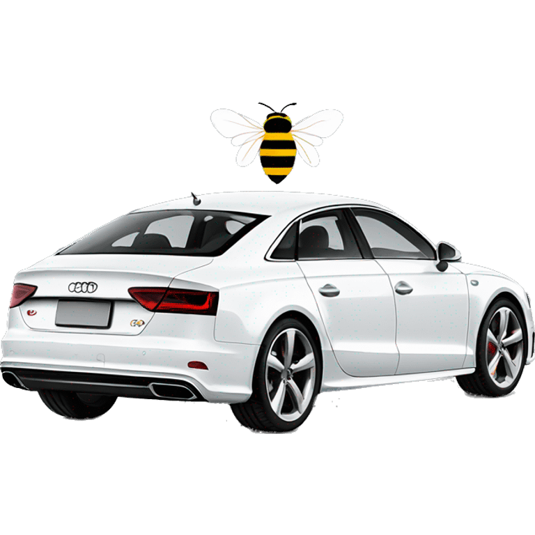 Bee driving a white a7 Audi emoji