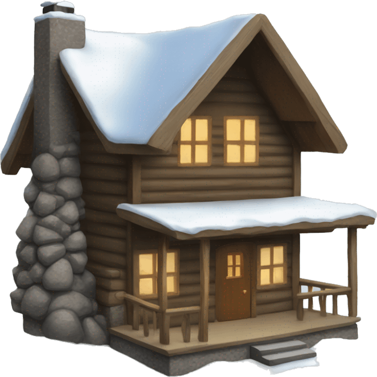 winter cabin emoji