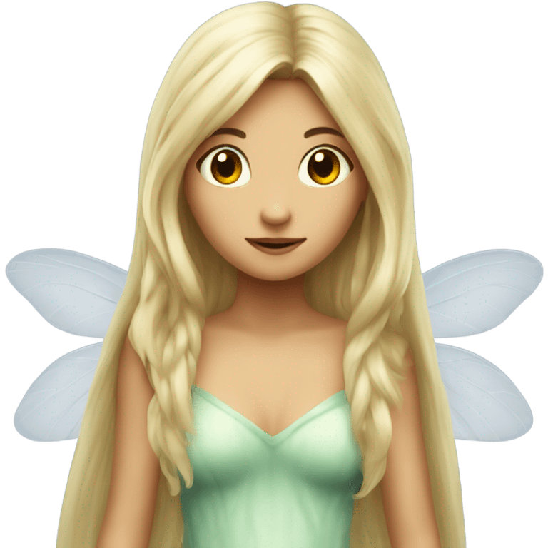 Fairy, very long hair, big wings, girl emoji