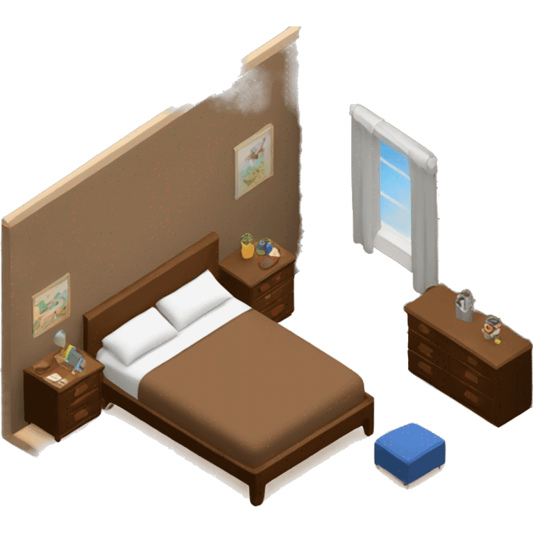 3d-isometric-brown-bedroom emoji