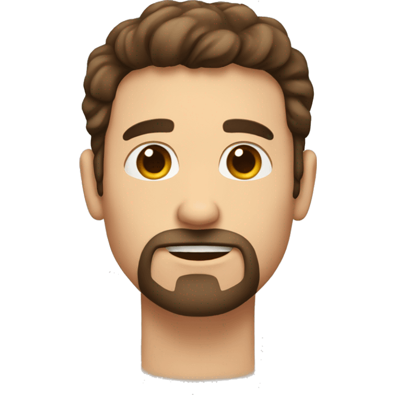 a man with brown hair and eyes, who has a goatee. making a heart with both hands emoji