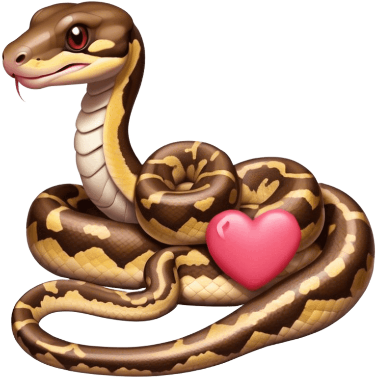 Ball python with heart emoji emoji