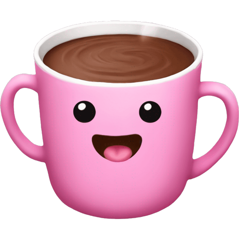 Pink hot chocolate emoji