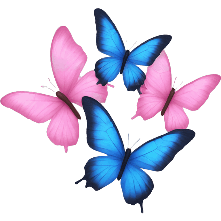 pink and blue butterflies emoji