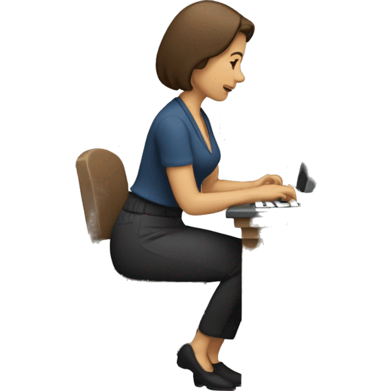 Mujer escribiendo en computadora emoji