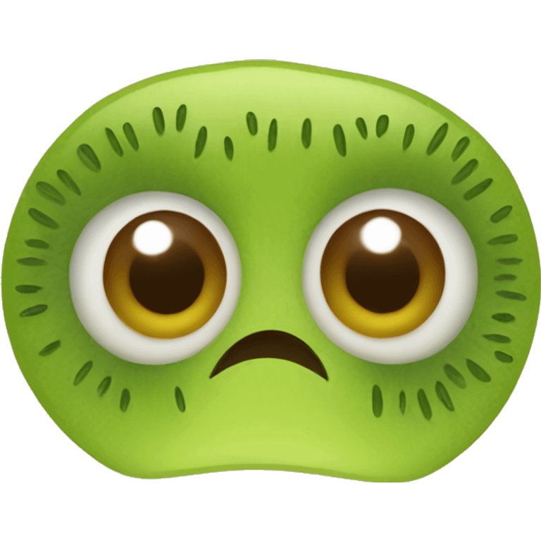 Normal emoji with kiwi on eyes emoji