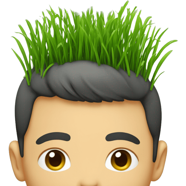 Grass growing on someone’s head instead of hair emoji