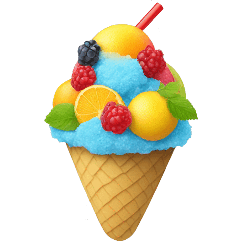 Snowcone Fresh Fruit pieces emoji