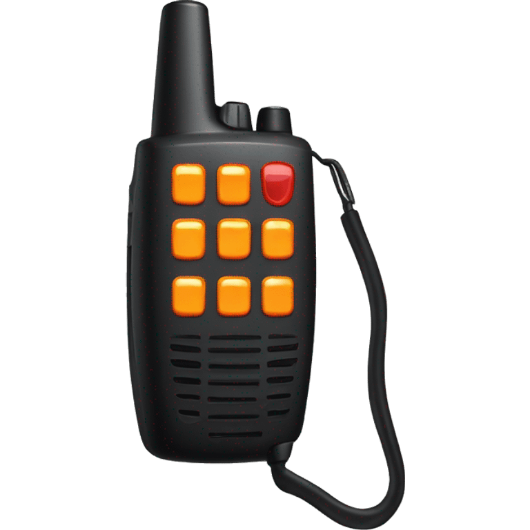 black walkie talkie with red-orange button on side emoji