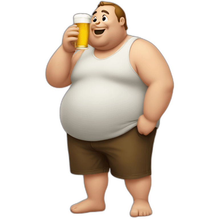 fat guy drinking beer emoji