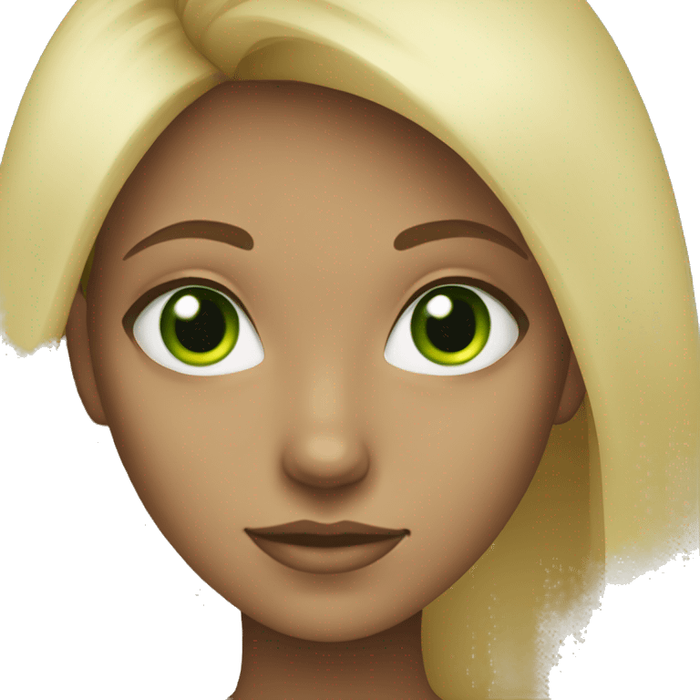 Blonde girl with green eyes emoji