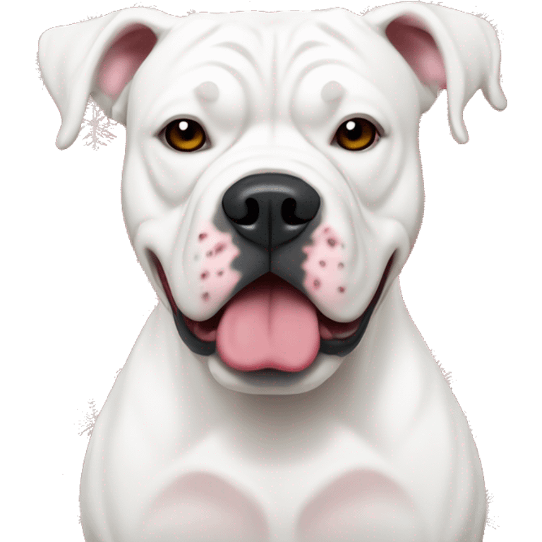 White American bulldog glaring merry christmas emoji