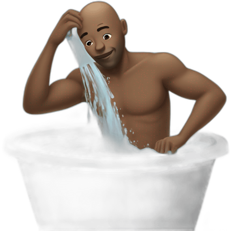 bald black man washes his hair  emoji