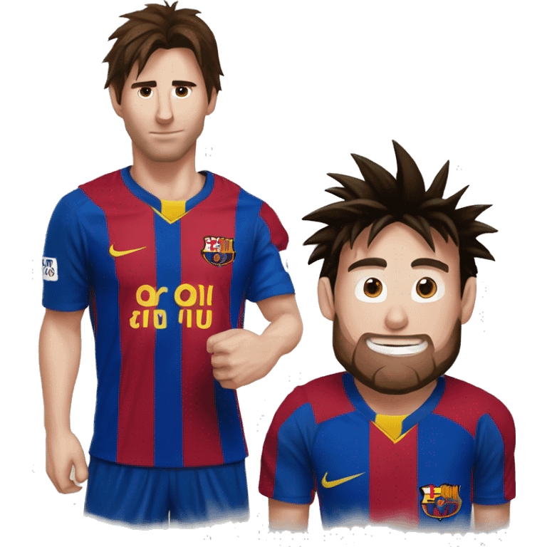 Messi con goku tomando mate emoji