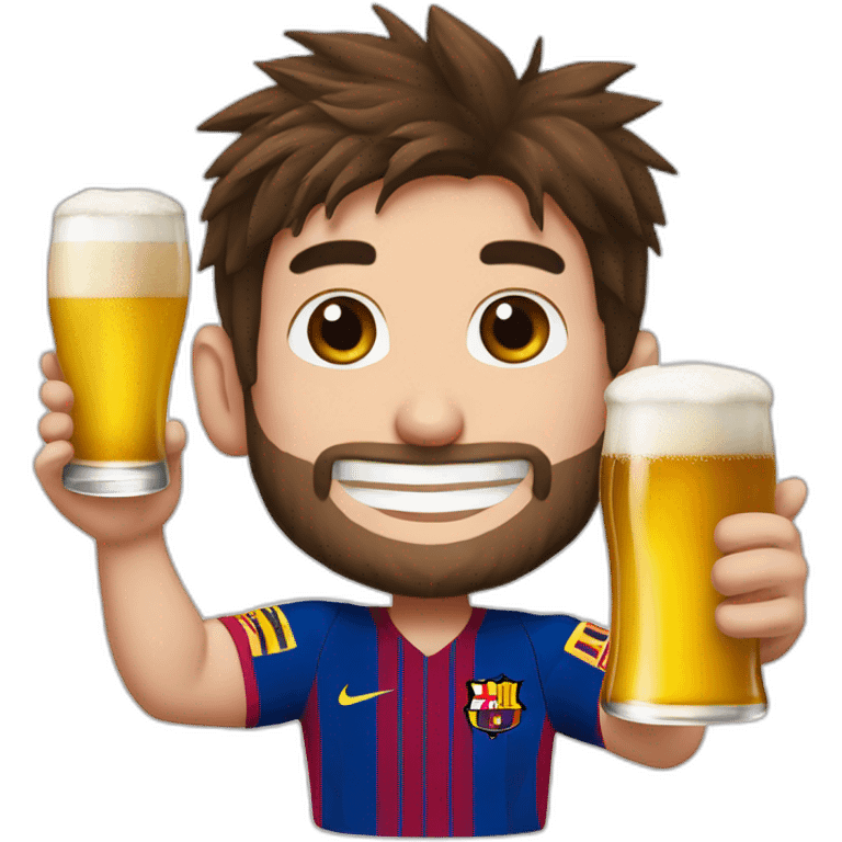 Messi avec une biere emoji