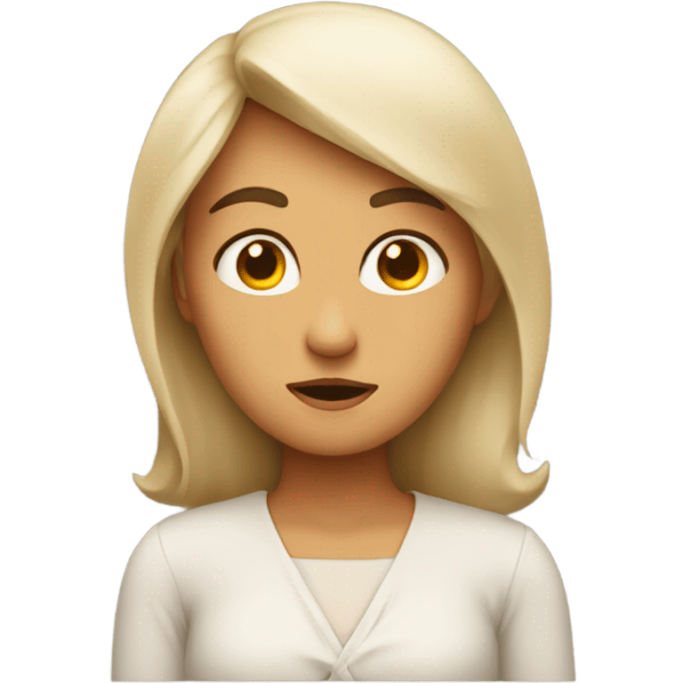 Facing sideways woman looking at you disbelief  emoji