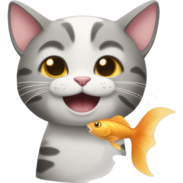 Cat with fish emoji