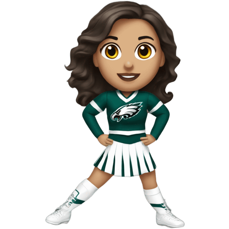 Philadelphia Eagles cheerleader brunette cheer emoji