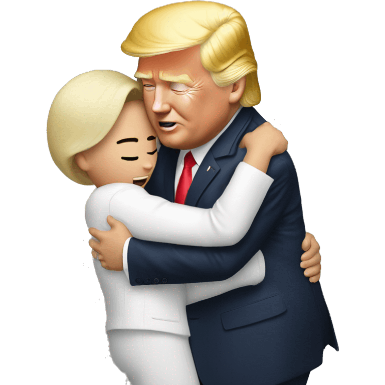 Donald trump hugging Kim Jon ung emoji