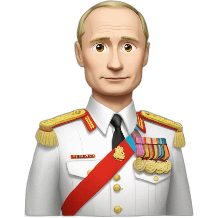 putin in uniform with red band emoji