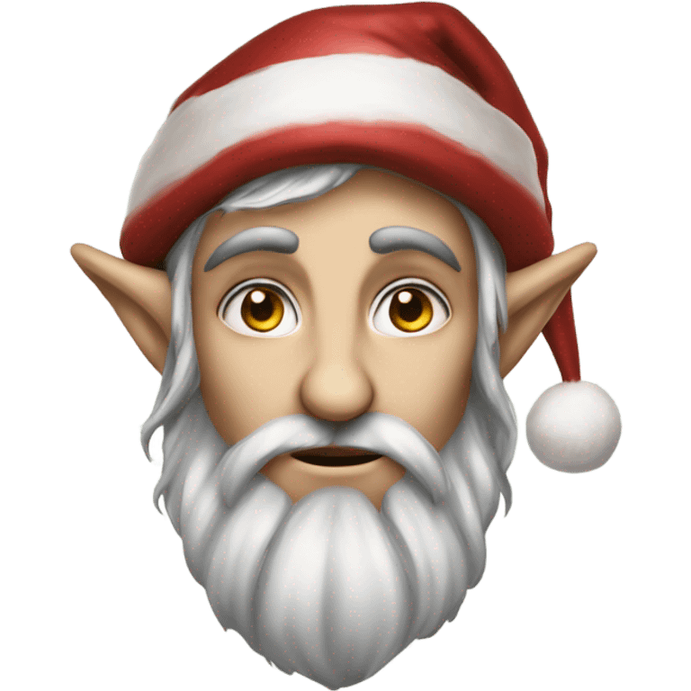 rogue male elf fantasy wearing santa hat emoji