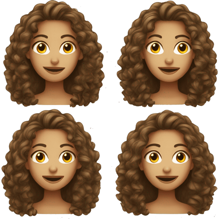 Realistic Brazilian young pretty women with a long curly hair  emoji