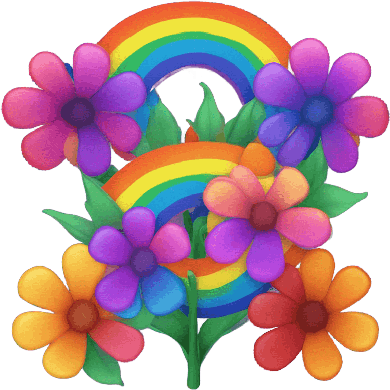 Rainbow gay flower emoji