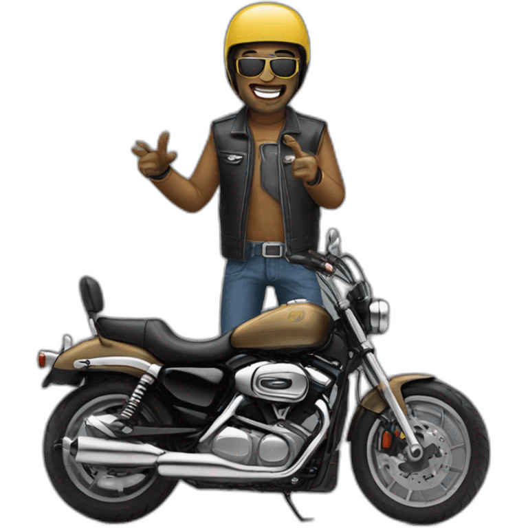 biker greeting emoji