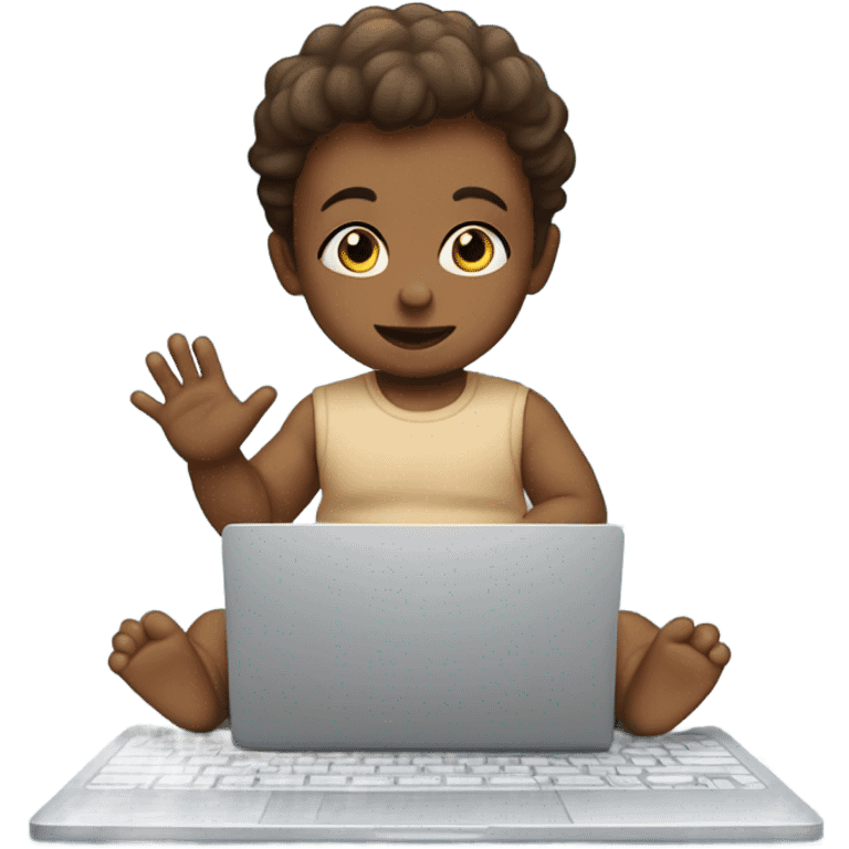 Baby child with laptop emoji