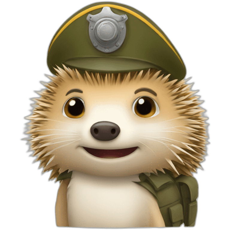 hedgehog as soldier emoji