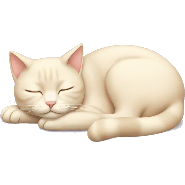 Cream colored cat sleeping emoji