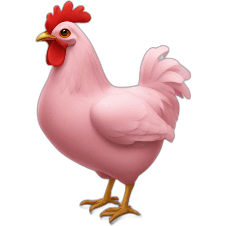 Une poule rose emoji