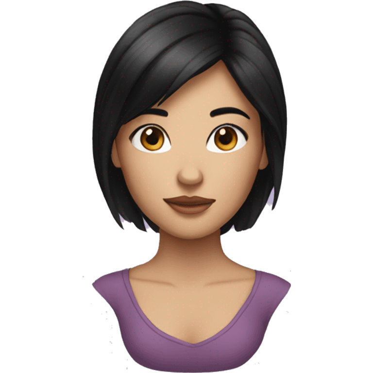 Girl with black hair and a pretty face emoji