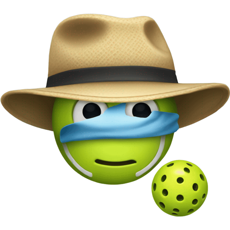 Pickleball wearing a hat emoji