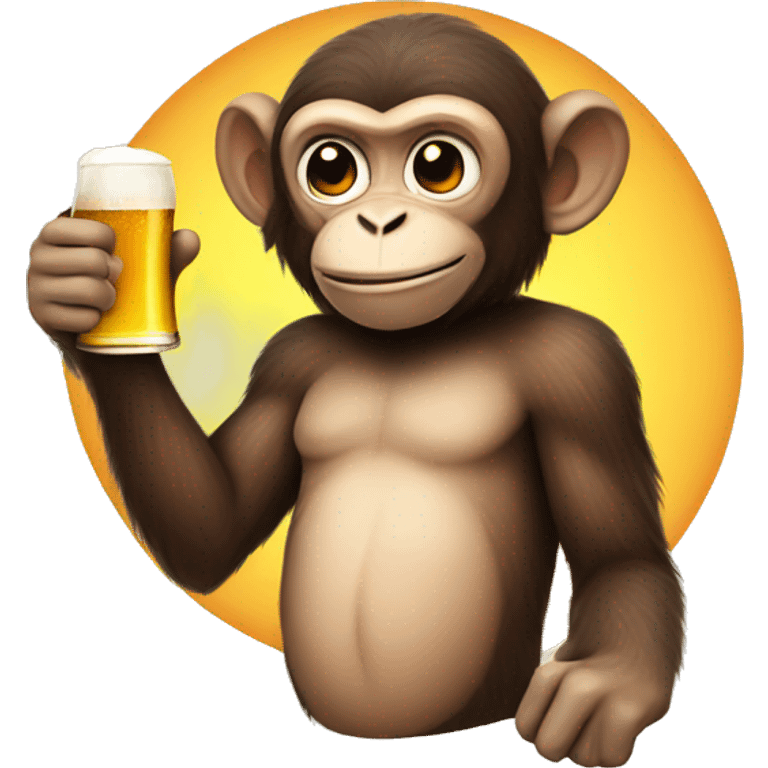 monkey with a beer emoji